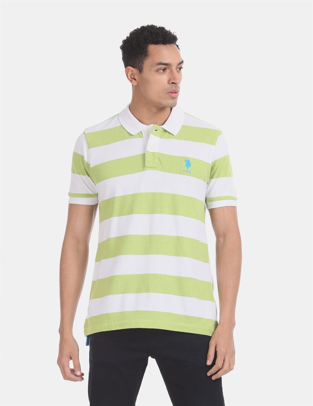 U.S. Polo Assn. Men Casual Wear Green  Polo Shirt